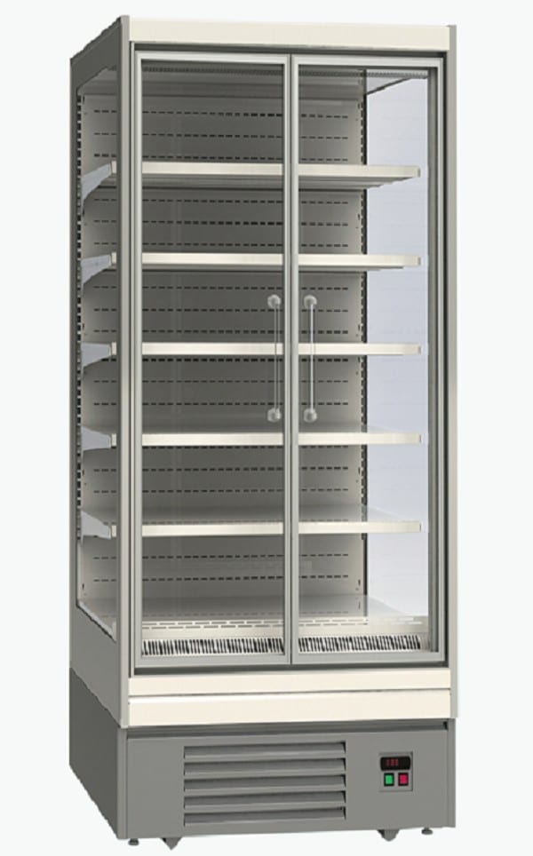 2 door refrigerated cabinet, reach in merchandiser