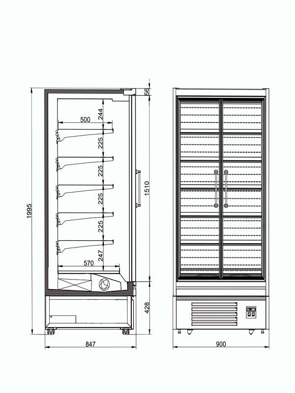 reach in cooler