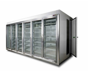 walk in cooler with glass door