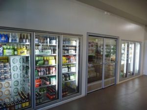 glass entrance door-beer cave