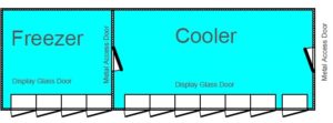 display walk in cooler walk in freezer combination